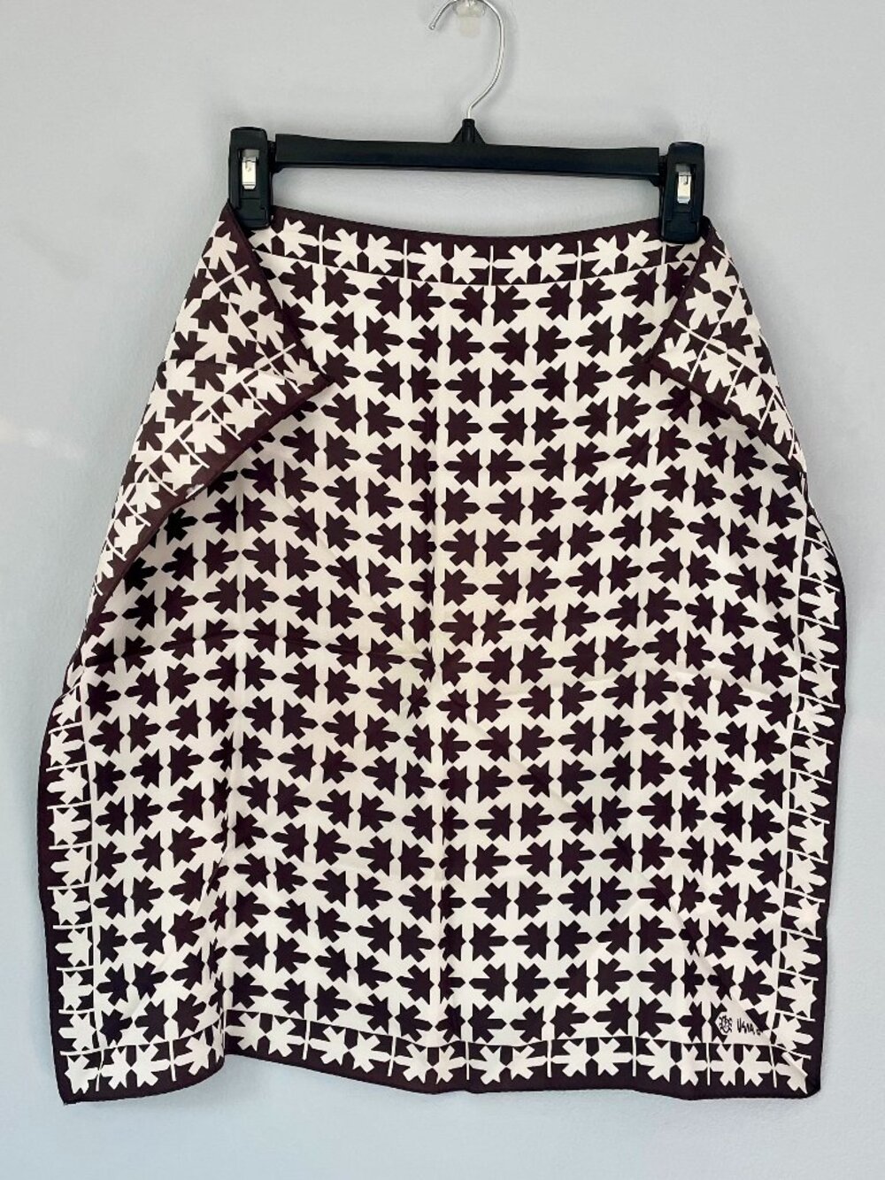 Square Black & White Geometric Scarf by Vera Neumann